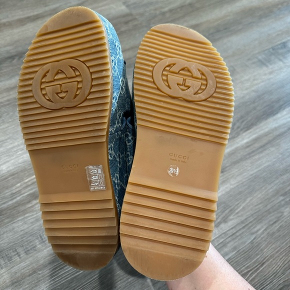 Gucci GG Logo Blue Jean Platform Slide Sandals - Picture 13 of 13